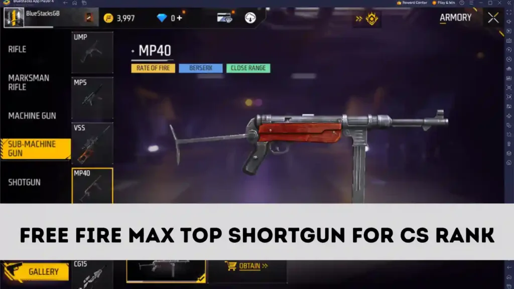 Free Fire max shortgun